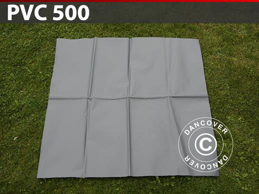 PVC para reparación de carpa de almacenamiento, 500g/m², 1x1m, Gris
