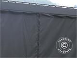 Sidewall kit+Mosquito net f/ bioclimatic pergola gazebo San Marino, 3x6 m, Black ONLY 1 SETS LEFT