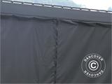 Sidewall kit+Mosquito net f/ bioclimatic pergola gazebo San Marino, 3x6 m, Black