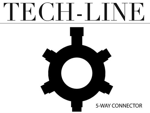 Connecteur à 5 sorties pour guirlande lumineuse, Tech-Line, Noir, Ø10cm
