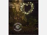 Coeur LED, grand, Garden, 30cm, Vert/Blanc Chaud