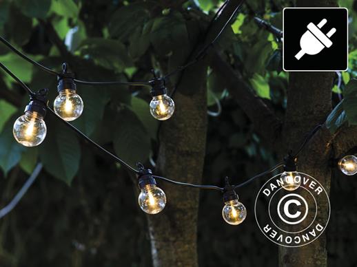 Catena di luci LED Set Supplementare, Lucas, 3m, Nera/Trasparente/Bianco Caldo