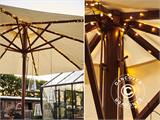 Guirlande lumineuse LED solaire pour parasol, Knirke, 8x1,5m, Blanc chaud