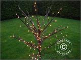 Árvore de decoração com luz LED, 1,5m, branco quente, 180 LED