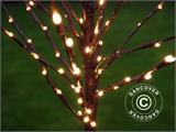 Árvore de decoração com luz LED, 1,5m, branco quente, 180 LED