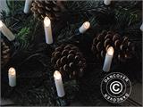 Guirlande lumineuse LED, 5m, 20 bougies, multifonction, Blanc Chaud