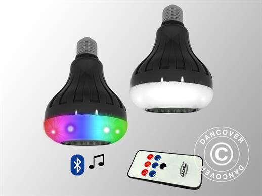 Luz disco, 8 luces LED con altavoces, E27, 9x9x13,4cm, Multicolor