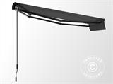 Zonnescherm met slinger, 3,95x3m, Zwart/Zwart frame