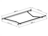 Awning w/Crank handle, 3.95x2.5 m, Black/Black Frame