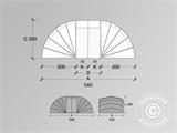 Garaje plegable (para coche), 2,5x5,4x2m, gris