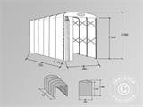 Garage tunnel pliable (Caravane), 3,5x7,21x3,9m, Blanc