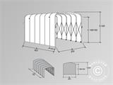 Retractable tunnel, 2x9.27x2.2 m, White