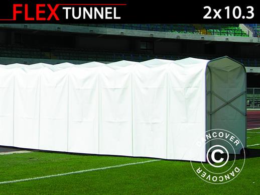 Túnel de estadio, plegable, 2x10,3x2,2m, Blanco