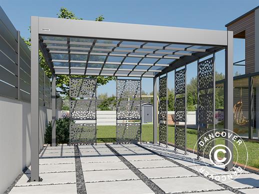 Carport Libeccio 5 med sidopaneler, 3,26x5,09x2,34m, Antracit