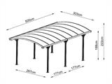 Carport Boston, 3,03x5,05x2,22m, Gris Carport Boston, 3,03x5,05x2,22m, Gris