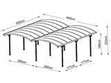 Double Carport Boston, 6x5,05x2,22m, Gris Double Carport Boston, 6x5,05x2,22m, Gris