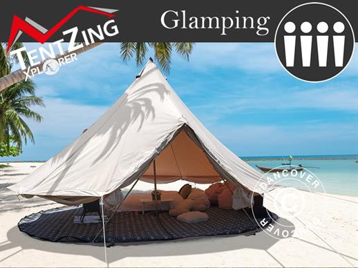 Tenda em forma de Sino para glamping, TentZing®, 4x4m, 4 Pessoas, Areia