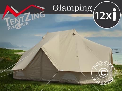 Tenda em forma de Sino para glamping, TentZing®, 4x6m, 12 Pessoas, Areia
