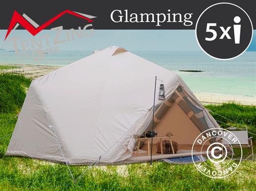 Tenda inflável para Glamping, TentZing®, 4x4, 5 pessoas, Areia