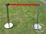 Retractable barrier w/strap, 91 cm, Silver