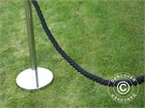 Cuerda trenzada para barreras de cuerda, 150cm, Negro y gancho plateado