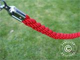 Gedraaid touw voor touw barrières, 150cm, Rood met Zilveren Haak NOG SLECHTS 2 ST.
