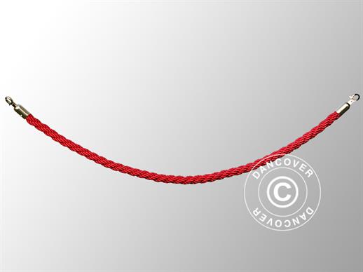 Pleciony sznur do barier odgradzających, 150cm, Czerwony ze złotym zaczepem DOSTĘPNA TYLKO 1 SZTUKA
