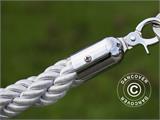 Gedraaid touw voor touw barrières, 150cm, Wit met Zilveren Haak NOG SLECHTS 9 ST.