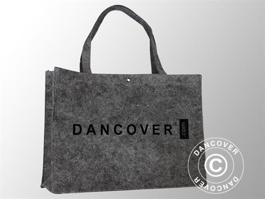 Shoulder bag w/print, PE-felt, 27x10x20  cm, 300 pcs, Dark Grey