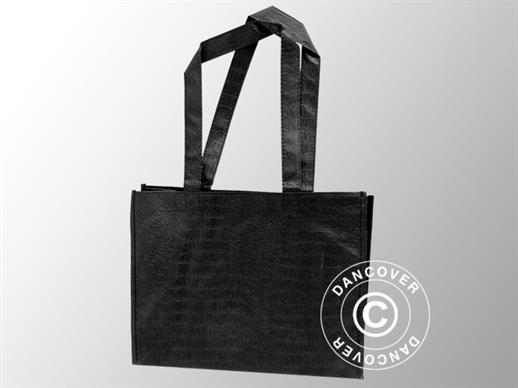 Shoulder bag, metallic, embossed, 40x12x35 cm, 100 pcs, Black
