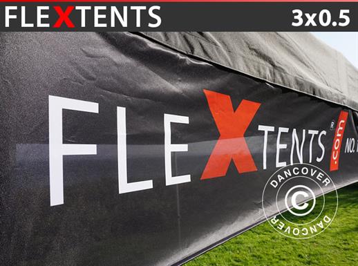 FleXtents® trükiga bänner pop-up aiamajale, 3x0,5m