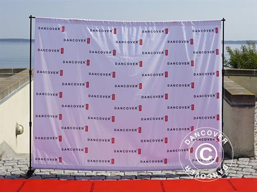 Backdrop stand w/digital print, 300x240 cm, Black