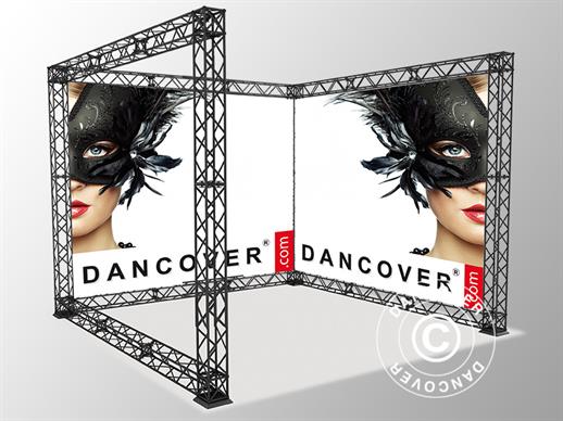 Truss display U-Shape 3x3 m incl. banner with single-sided print