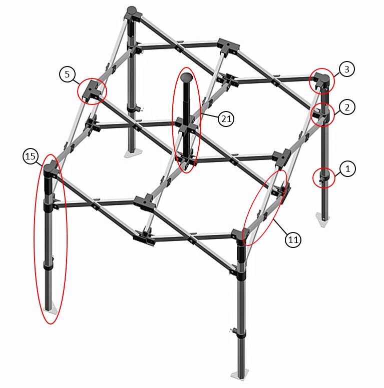 Pikateltta FleXtents PRO 3x3m Musta, sis. 4 sivuseinää