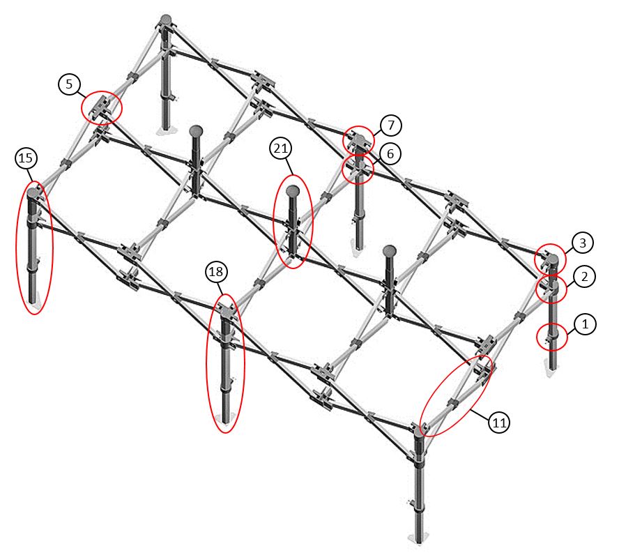 Snabbtält FleXtents® PRO, Medicinskt & Nödsituationstält, 3x6m, Röd/Vit, inkl. 6 sidoväggar