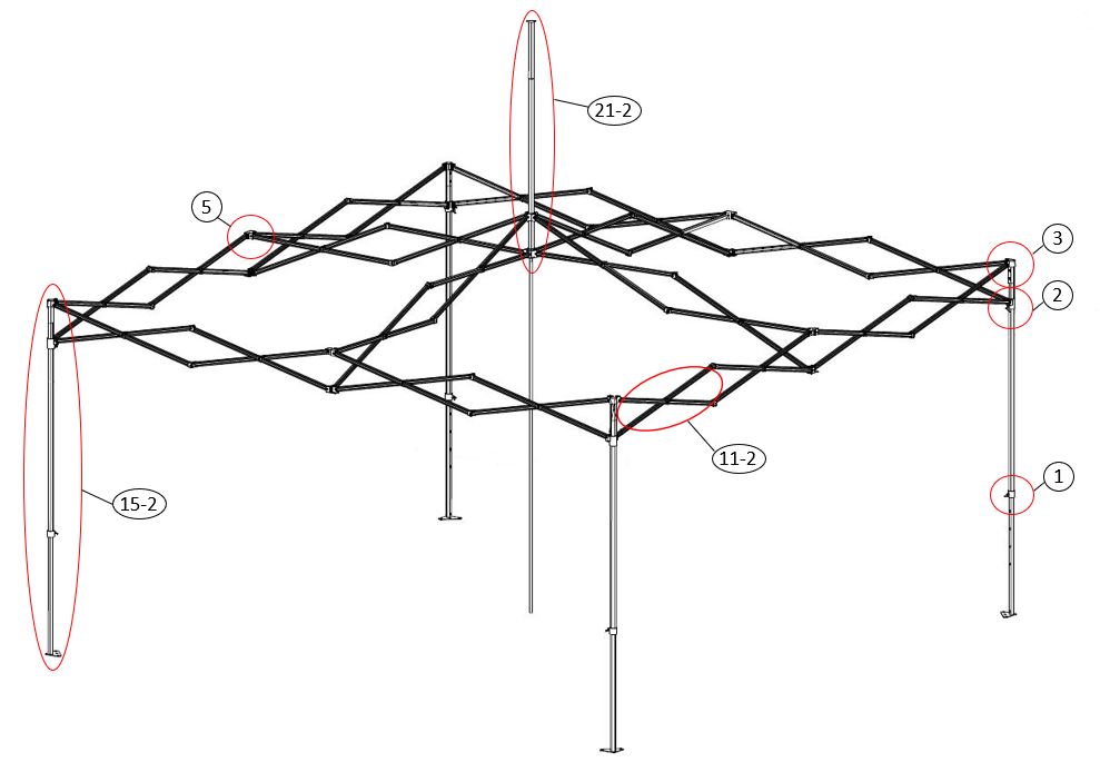 Pikateltta FleXtents PRO 5x5m Valkoinen, sis. 4 sivuseinää