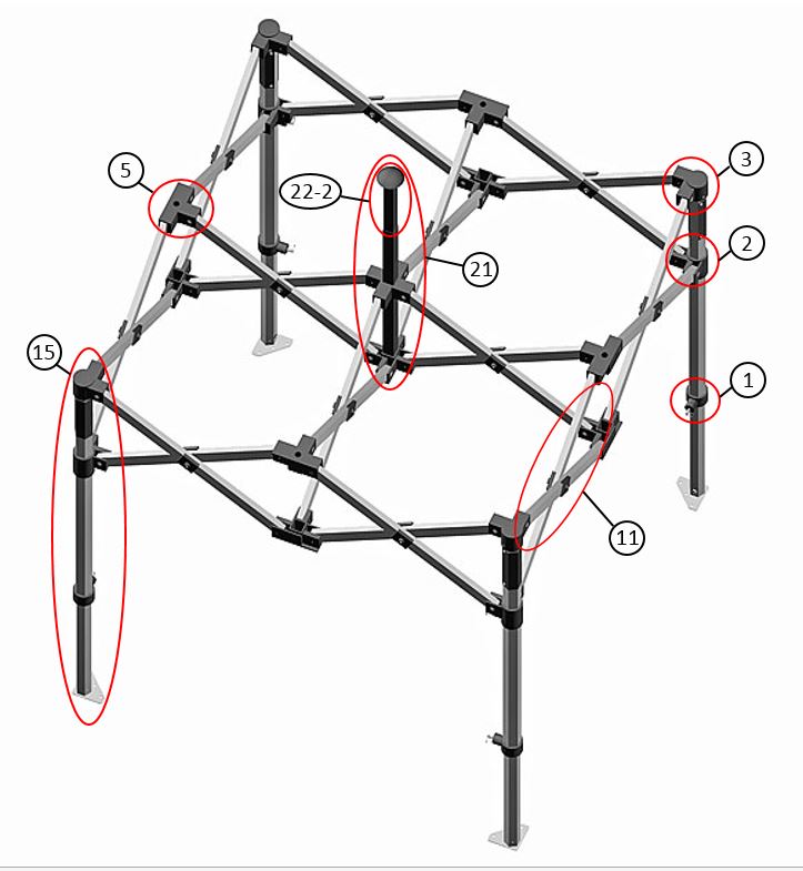 Snabbtält FleXtents PRO Peak Pagoda 3x3m Svart, inkl. 4 sidoväggar