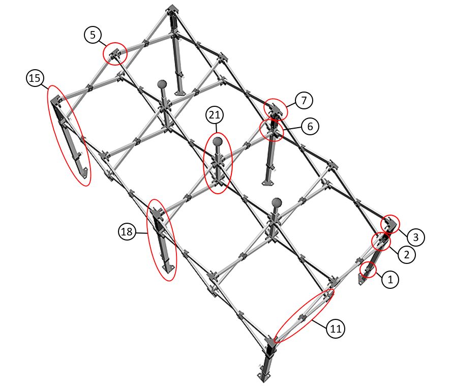 Faltzelt FleXtents PRO Steel 3x6m Dunkeblau, mit 6 Seitenwänden