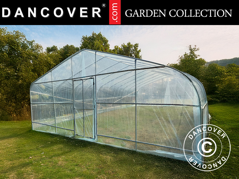 Polytunnel Greenhouse, 6x10x2.5 m, 100-micron PO Film, Transparent