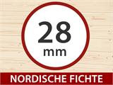 Holzschuppen/Gartenhaus Sandvika 4,8x2,92x2,45m, 28mm, Natur
