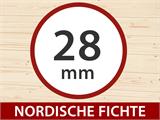 Holzschuppen, Gartenhaus Sandvika 4,8x2,92x2,45m, 28mm, 13,59m², Hellgrau Holzschuppen, Gartenhaus Sandvika 4,8x2,92x2,45m, 28mm, 13,59m², Hellgrau