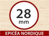 Abri en bois Asker 3,8x2,3x2,11m, 28mm, 8,4m², Naturel