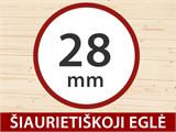Medinis sandėliukas, namelis Riga 4,25x2,8x2,22m, 34mm, 11,3m², Šviesiai pilka