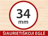 Medinis sandėliukas, namelis Riga 4,25x2,8x2,22m, 34mm, 11,3m², Šviesiai pilka