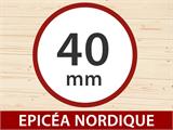 Garage en bois Rauma, 3,8x5,4x2,74m, 40mm, Gris foncé