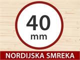 Drvena garaža Rauma, 3,8x5,4x2,74m, 40mm, Svijetlo siva