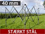 Foldetelt FleXtents Steel 3x6m Hvid, inkl. 6 pyntegardiner