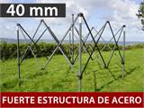 Carpa plegable FleXtents Steel 4x6m Negro, incluye 8 cortinas decorativas