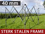 Vouwtent/Easy up tent FleXtents Steel 4x8m Zwart, inkl. 4 zijwanden