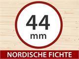 Gartenhaus aus Holz Stavanger 3x2,5x2,45m, 44mm, Natur